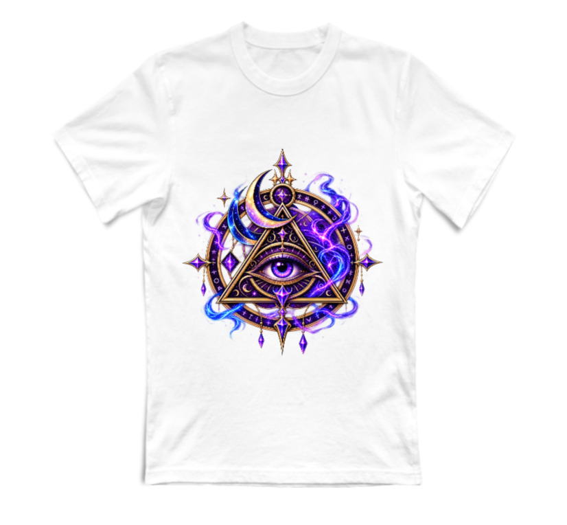 T-SHIRT GIROCOLLO ADULTI E BAMBINI UNISEX AURA CRAFT L'OCCHIO DELLA PROVVIDENZA ALCHEMICA