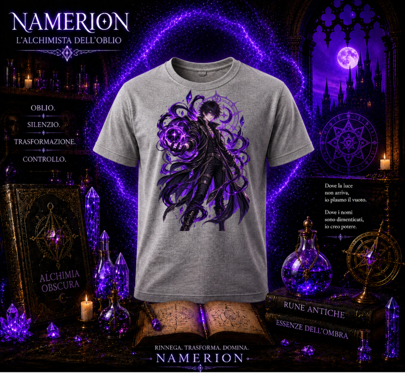 T-SHIRT GIROCOLLO ADULTI E BAMBINI UNISEX NAMERION DARK SPELLCASTER