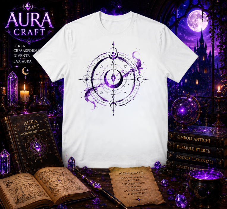 T-SHIRT GIROCOLLO ADULTI E BAMBINI UNISEX AURA CRAFT I CALIBRI DI CAELUM