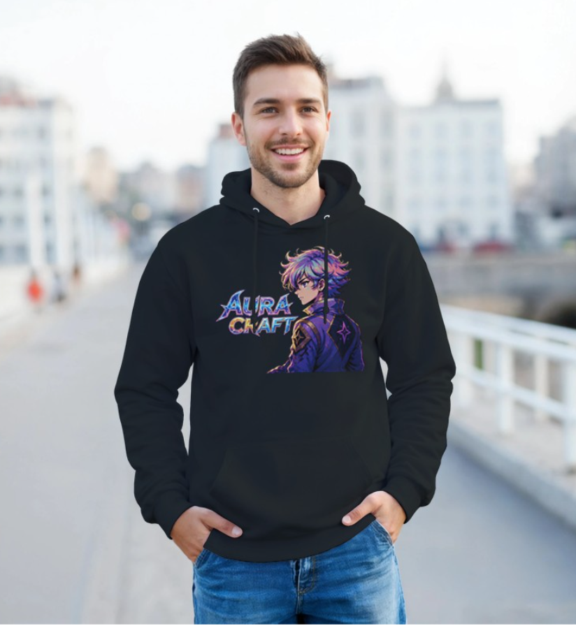 FELPA CON CAPPUCCIO ADULTI E BAMBINI UNISEX AURA CRAFT LEGACY
