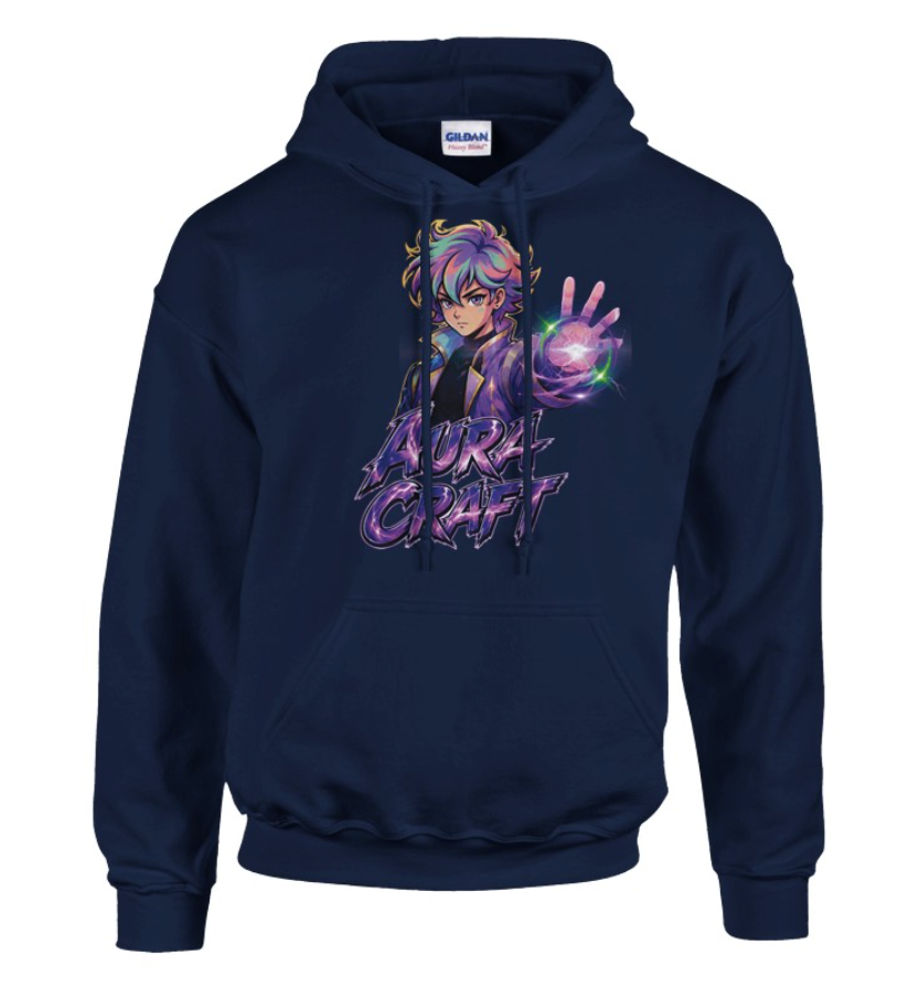 FELPA CON CAPPUCCIO ADULTI E BAMBINI UNISEX AURA CRAFT WARRIOR