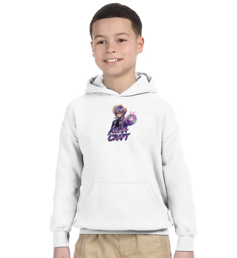 FELPA CON CAPPUCCIO ADULTI E BAMBINI UNISEX AURA CRAFT WARRIOR