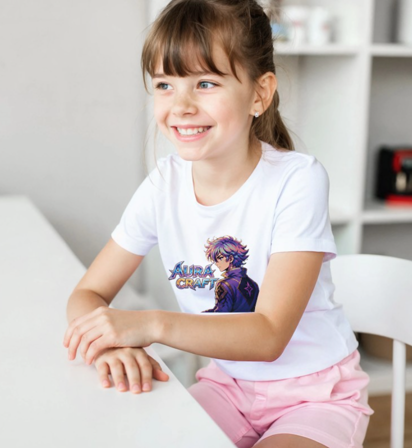 T-SHIRT GIROCOLLO ADULTI E BAMBINI UNISEX AURA CRAFT