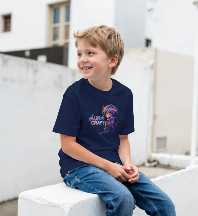T-SHIRT GIROCOLLO ADULTI E BAMBINI UNISEX AURA CRAFT