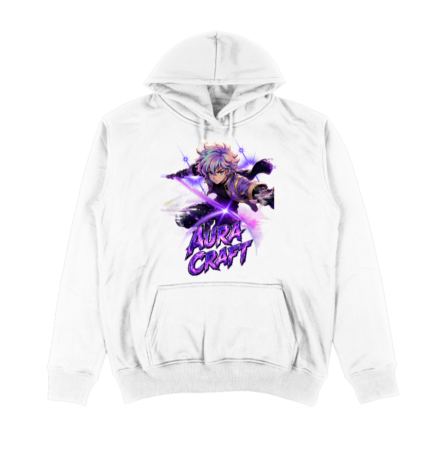 FELPA CON CAPPUCCIO ADULTI E BAMBINI UNISEX AURA CRAFT SWORD