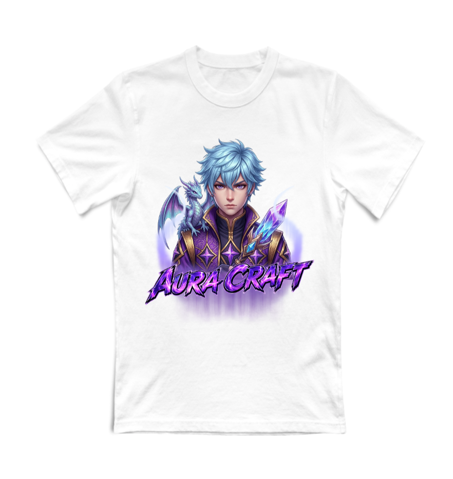 T-SHIRT GIROCOLLO ADULTI E BAMBINI UNISEX AURA CRAFT DRAGON GUARDIAN