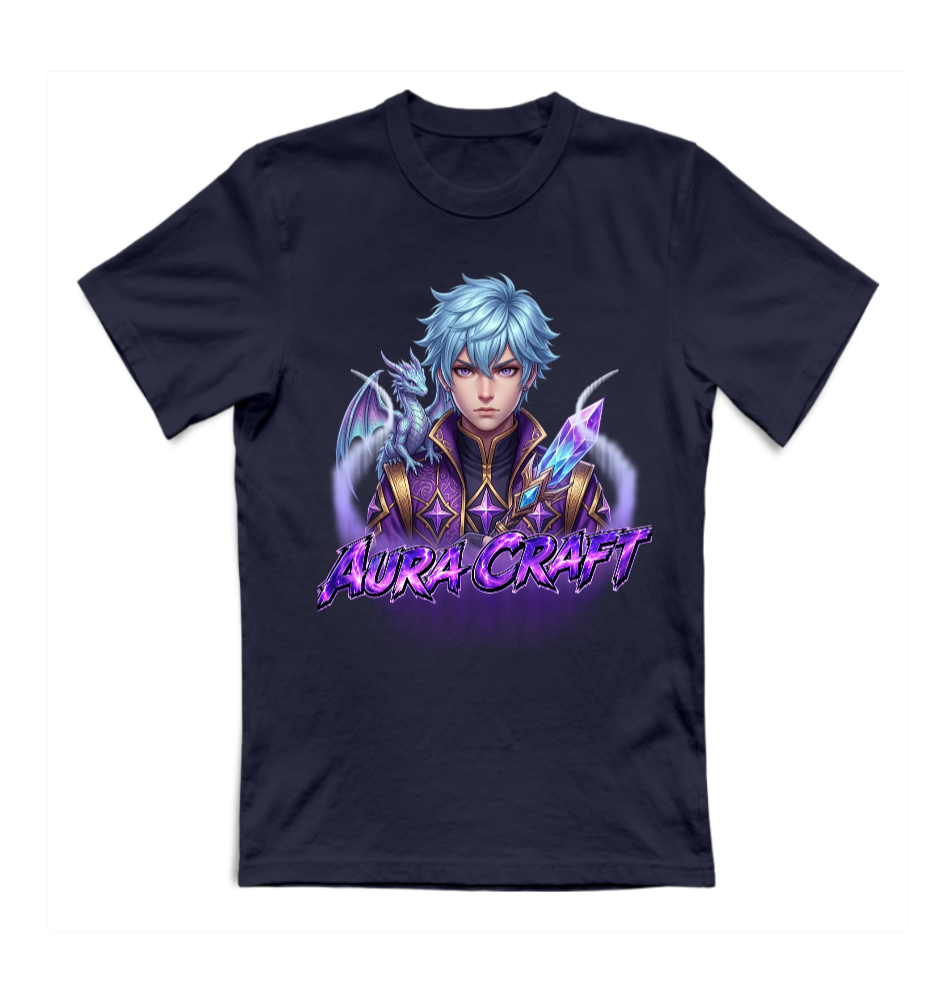 T-SHIRT GIROCOLLO ADULTI E BAMBINI UNISEX AURA CRAFT DRAGON GUARDIAN