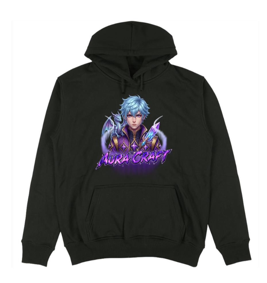 FELPA CON CAPPUCCIO ADULTI E BAMBINI UNISEX AURA CRAFT DRAGON GUARDIAN