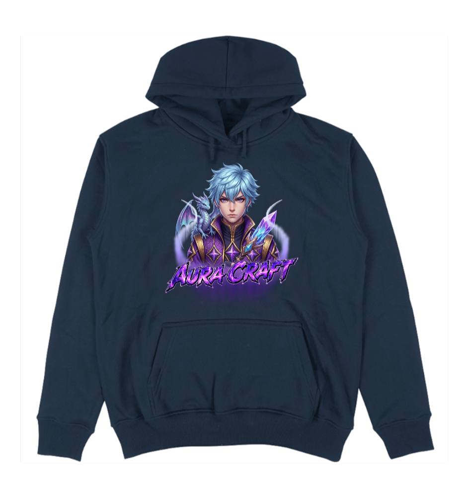 FELPA CON CAPPUCCIO ADULTI E BAMBINI UNISEX AURA CRAFT DRAGON GUARDIAN