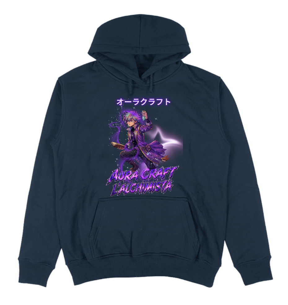 FELPA CON CAPPUCCIO ADULTI E BAMBINI UNISEX AURA CRAFT L'ALCHIMISTA