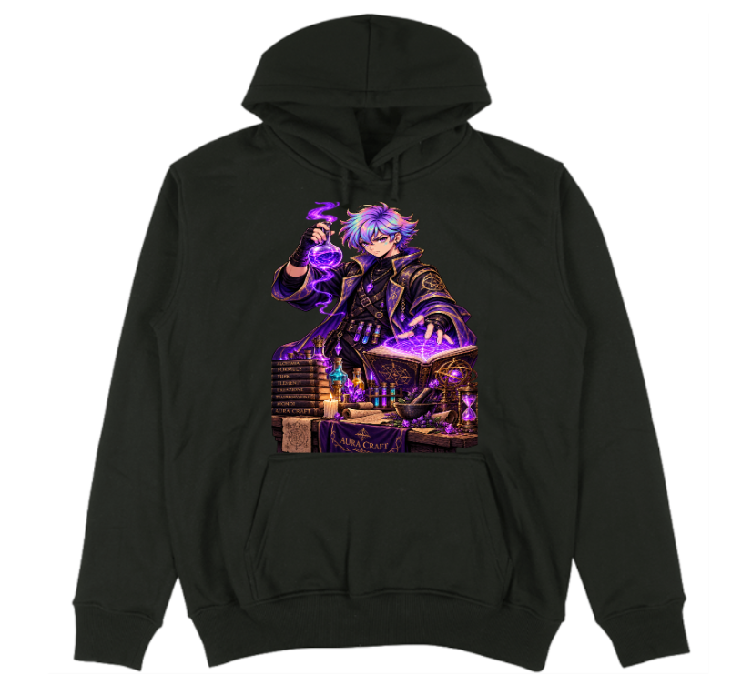 FELPA CON CAPPUCCIO ADULTI E BAMBINI UNISEX AURA CRAFT THE MAGIC POTION