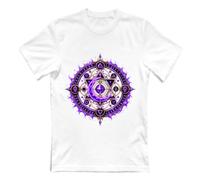 T-SHIRT GIROCOLLO ADULTI E BAMBINI UNISEX AURA CRAFT IL SIMBOLO MAGICO