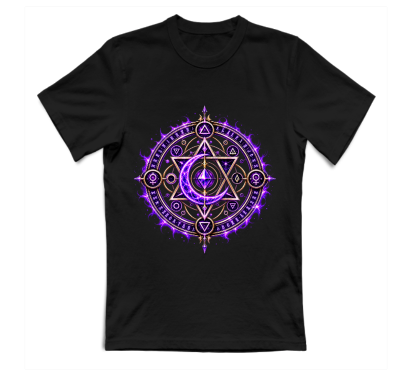 T-SHIRT GIROCOLLO ADULTI E BAMBINI UNISEX AURA CRAFT IL SIMBOLO MAGICO
