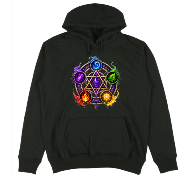 FELPA CON CAPPUCCIO ADULTI E BAMBINI UNISEX AURA CRAFT L'AZOTH DEI SAGGI