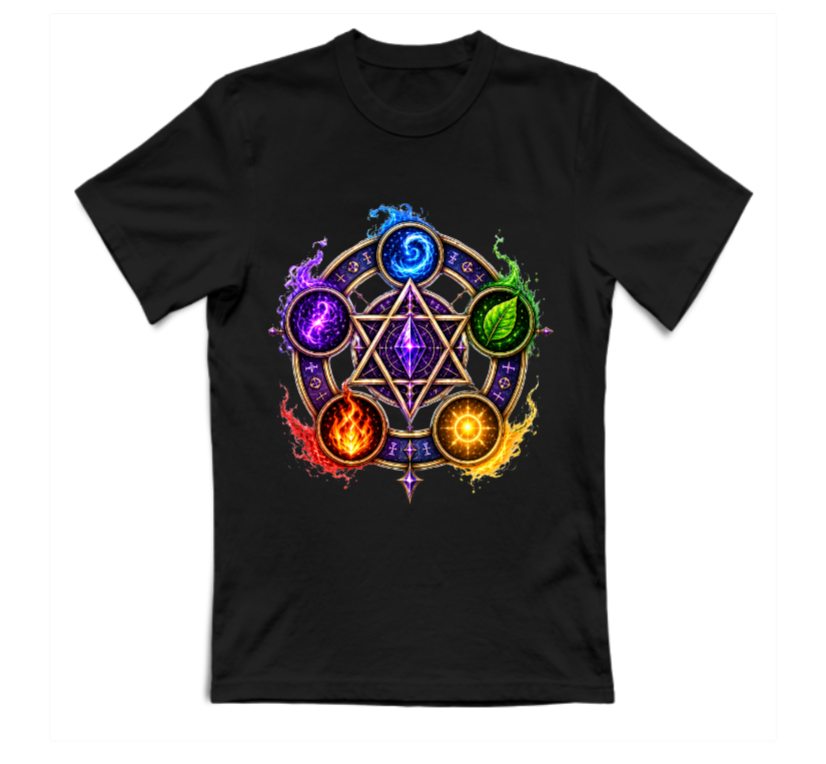 T-SHIRT GIROCOLLO ADULTI E BAMBINI UNISEX AURA CRAFT L'AZOTH DEI SAGGI