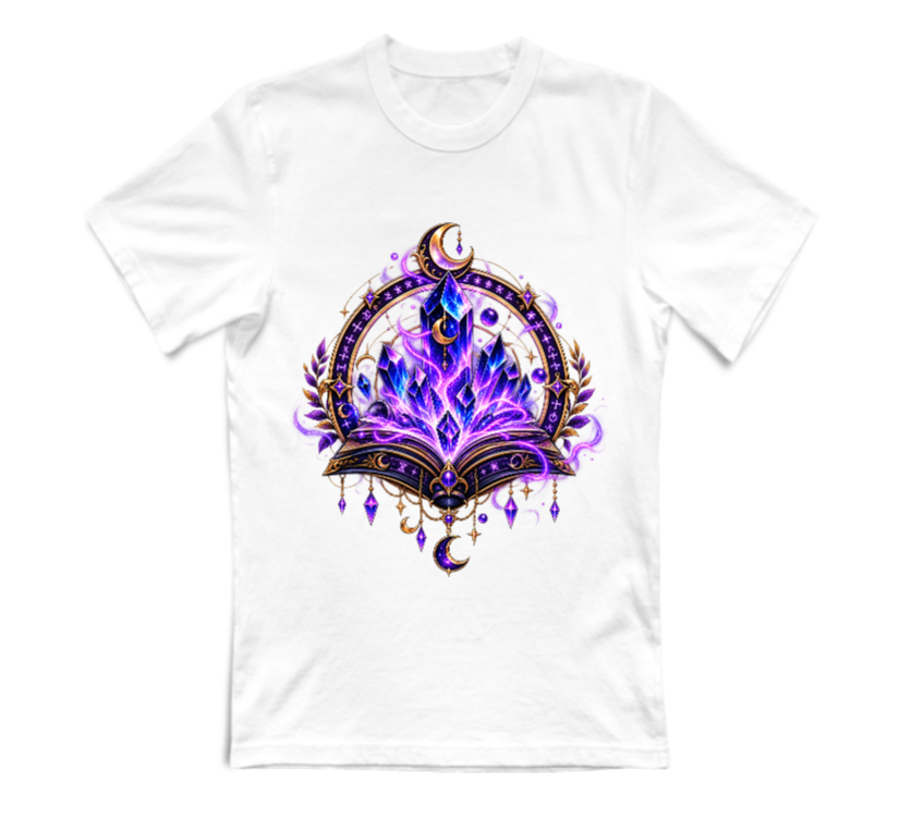 T-SHIRT GIROCOLLO ADULTI E BAMBINI UNISEX AURA CRAFT IL GRIMORIO DELL'AMETISTA
