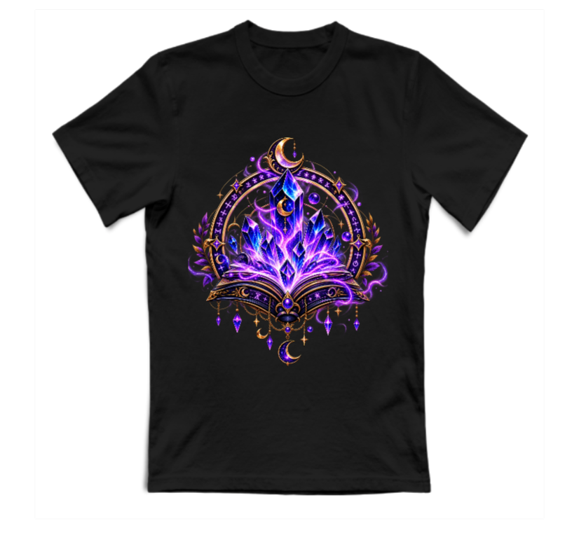 T-SHIRT GIROCOLLO ADULTI E BAMBINI UNISEX AURA CRAFT IL GRIMORIO DELL'AMETISTA