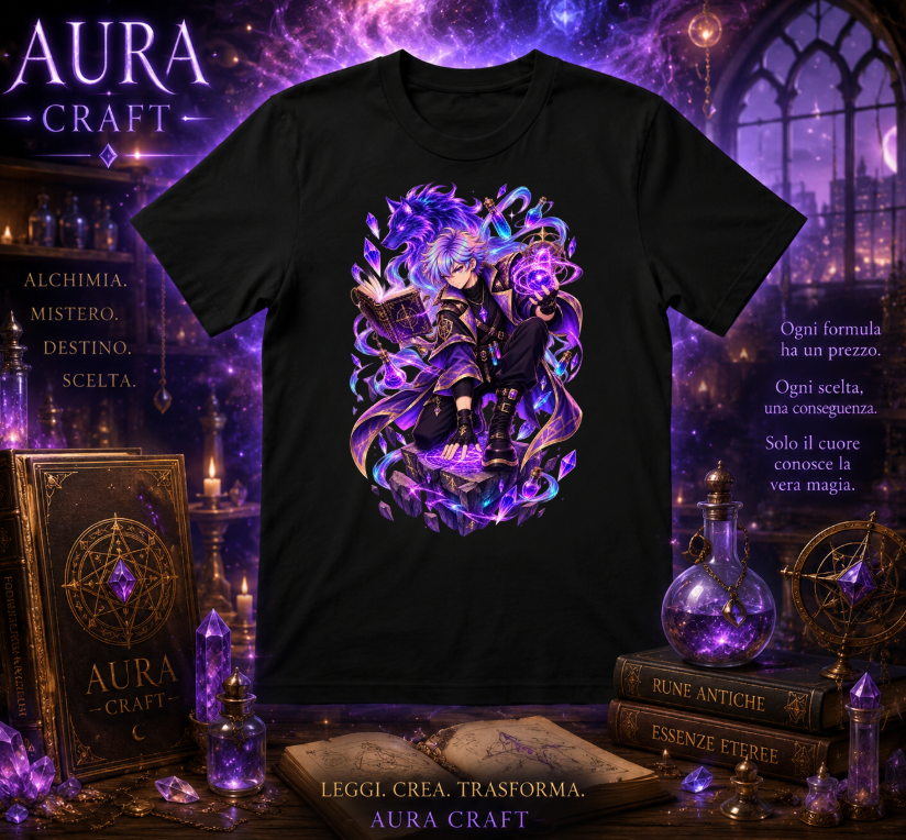 T-SHIRT GIROCOLLO ADULTI E BAMBINI UNISEX AURA CRAFT ELDRITCH