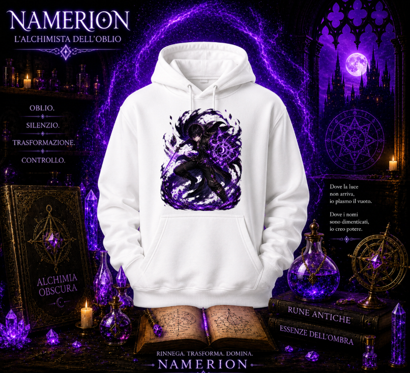 FELPA CON CAPPUCCIO ADULTI E BAMBINI UNISEX NAMERION OBLIVION SOUL
