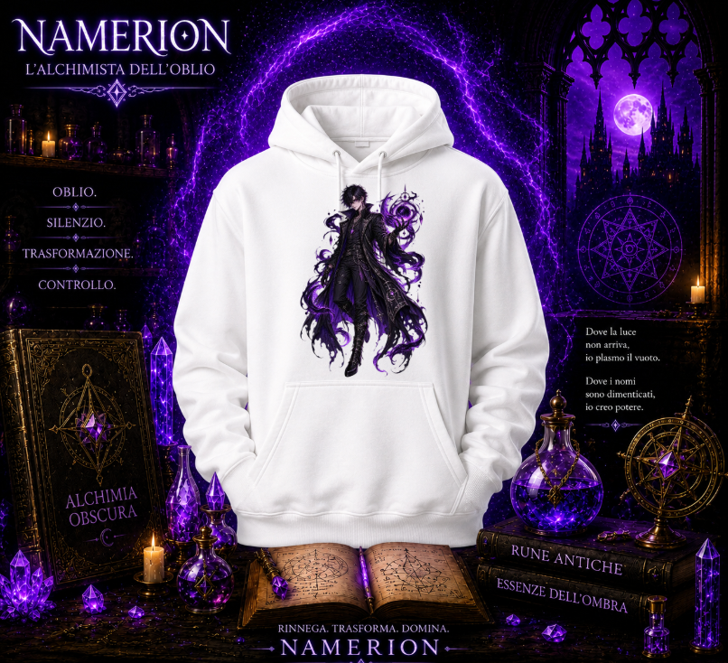 FELPA CON CAPPUCCIO ADULTI E BAMBINI UNISEX NAMERION OBLIVION ARCHITECT