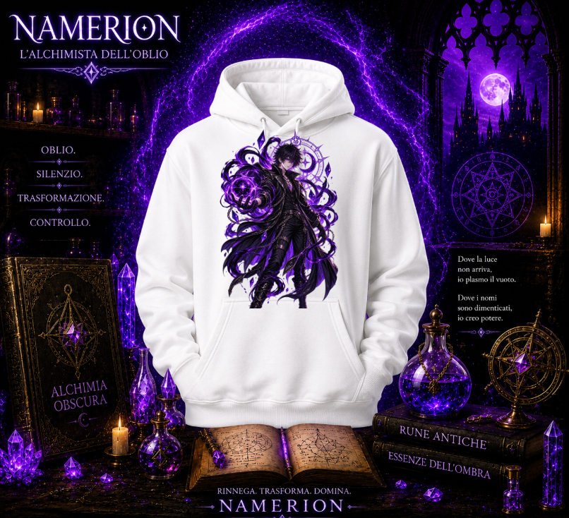 FELPA CON CAPPUCCIO ADULTI E BAMBINI UNISEX NAMERION DARK SPELLCASTER