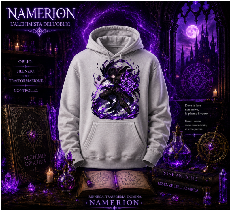 FELPA CON CAPPUCCIO ADULTI E BAMBINI UNISEX NAMERION OBLIVION SOUL