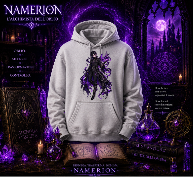 FELPA CON CAPPUCCIO ADULTI E BAMBINI UNISEX NAMERION OBLIVION ARCHITECT