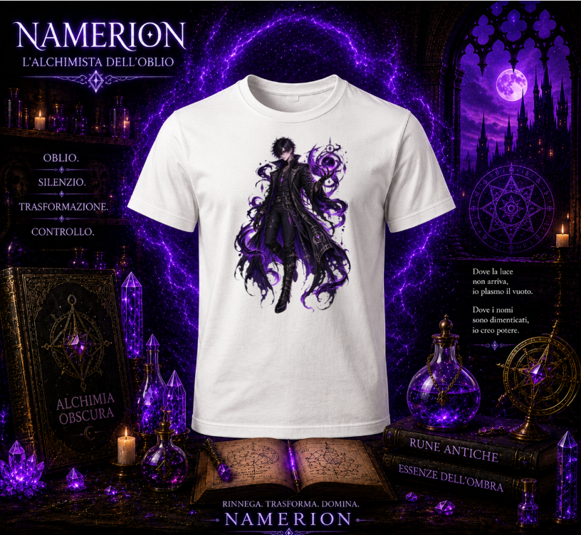 T-SHIRT GIROCOLLO ADULTI E BAMBINI UNISEX NAMERION OBLIVION ARCHITECT