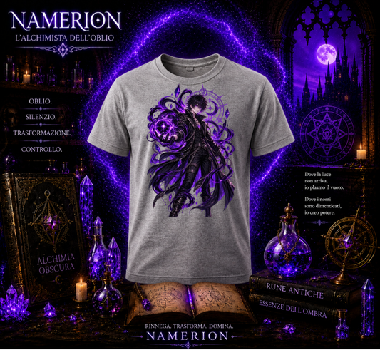 T-SHIRT GIROCOLLO ADULTI E BAMBINI UNISEX NAMERION DARK SPELLCASTER
