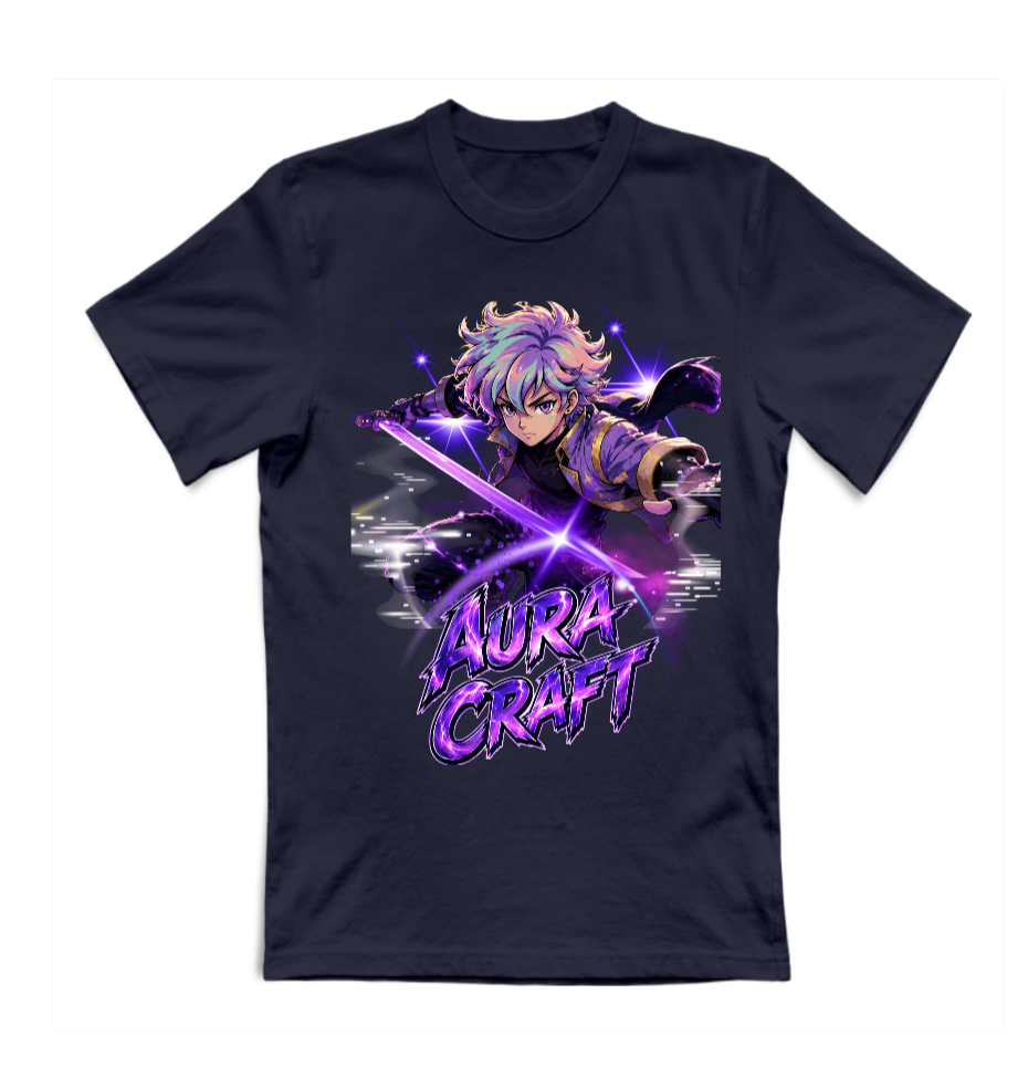 T-SHIRT GIROCOLLO ADULTI E BAMBINI UNISEX AURA CRAFT SWORD