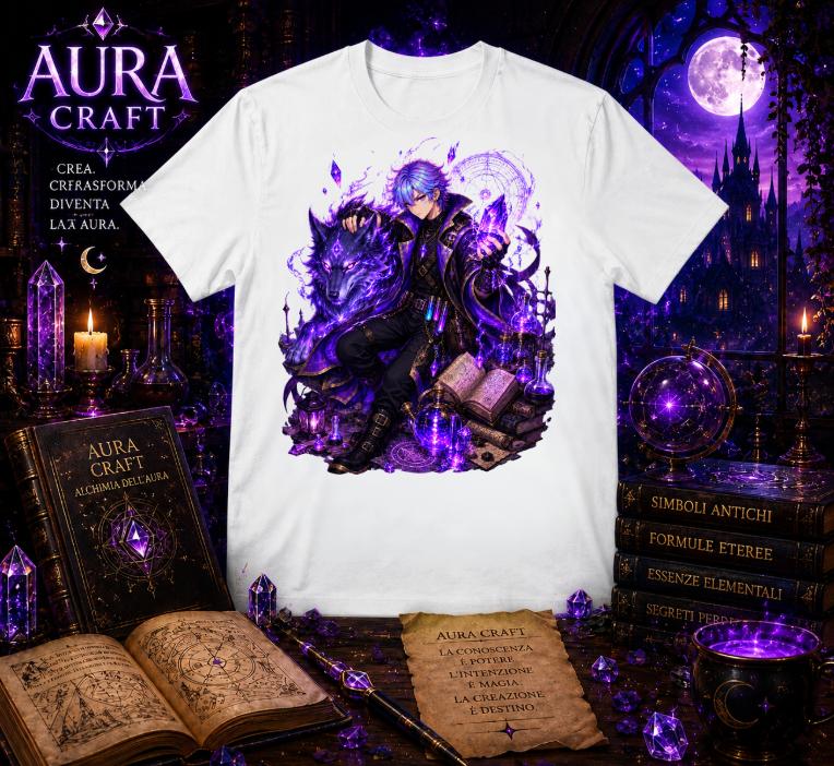 T-SHIRT GIROCOLLO ADULTI E BAMBINI UNISEX AURA CRAFT AETHEL