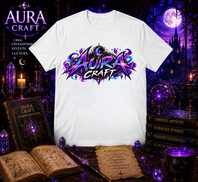 T-SHIRT GIROCOLLO ADULTI E BAMBINI UNISEX AURA CRAFT LUNARIA